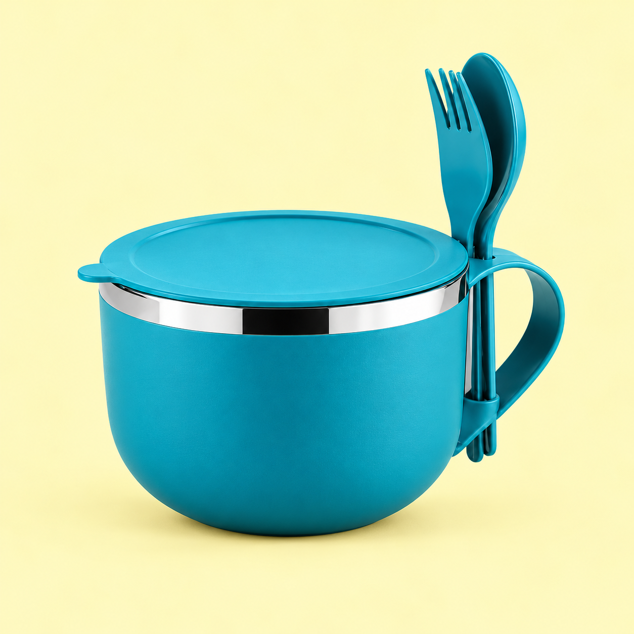Maggie Bowl Stainless Steel with Lid, 500 ml Noodles & Soup Bowl, Reusable Food with Cover, Lunch Bowl for Home, Office & Travel